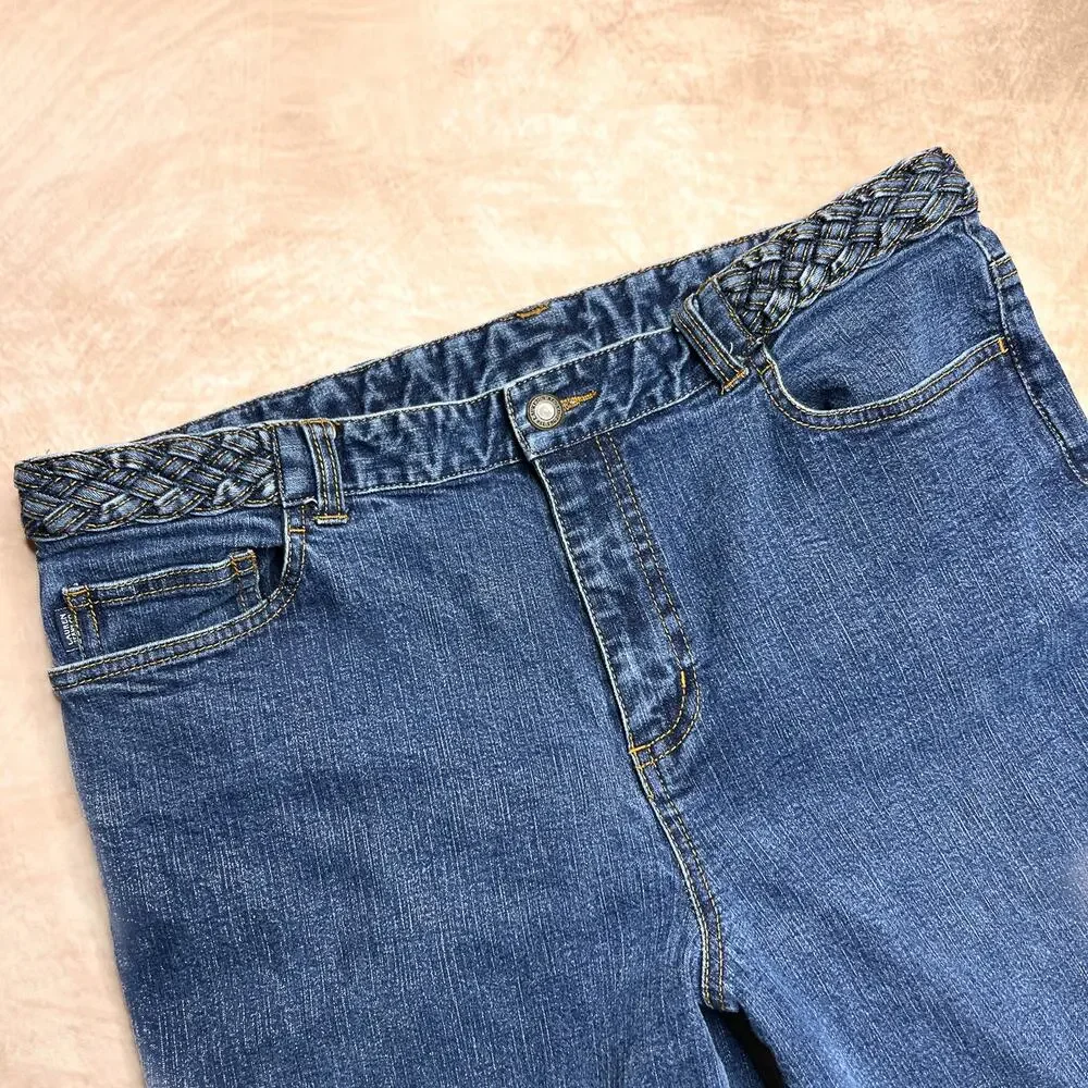Vintage Y2K Ralph Lauren Jeans Co Braided Denim Pants High Rise Western Rodeo